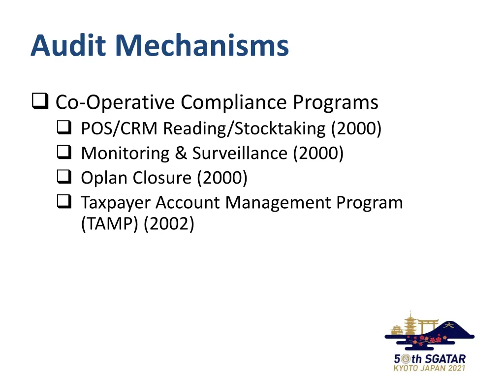 audit mechanisms