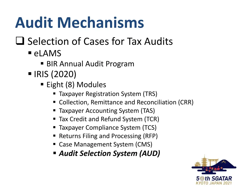 audit mechanisms selection of cases
