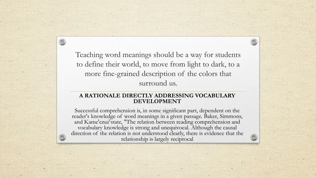 teaching word meanings should
