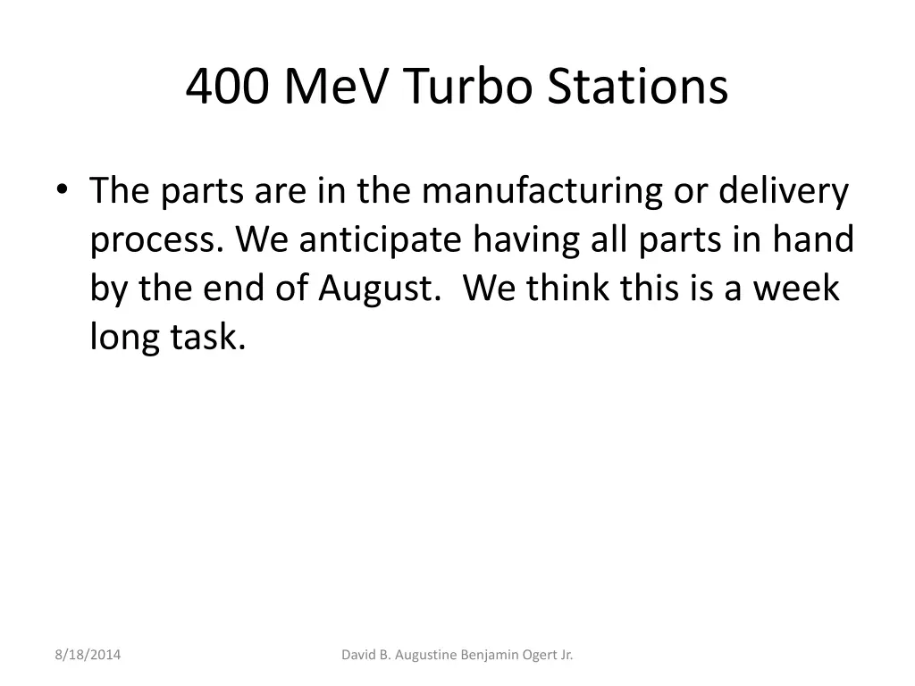 400 mev turbo stations