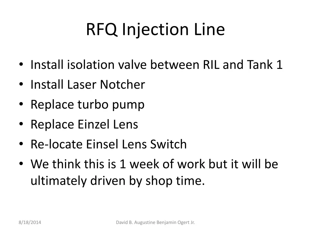 rfq injection line