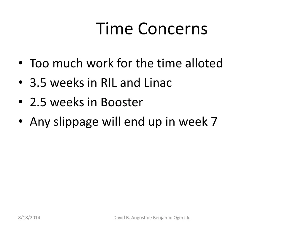 time concerns
