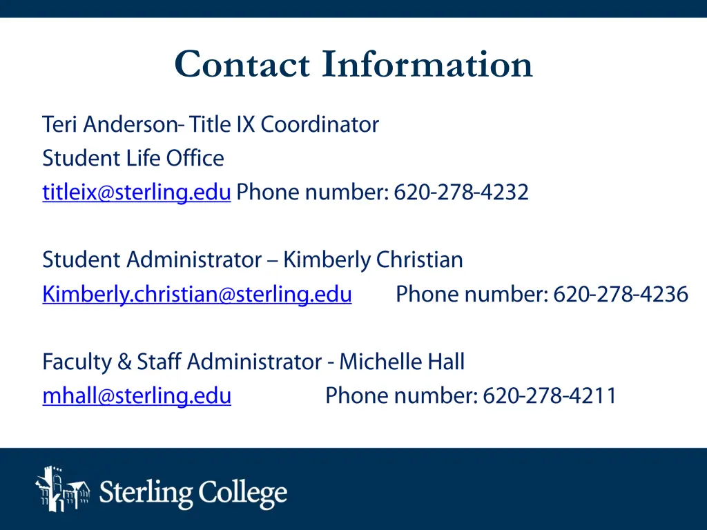 contact information