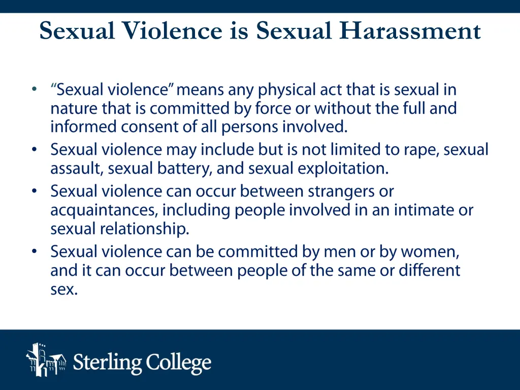 sexual violence is sexual harassment