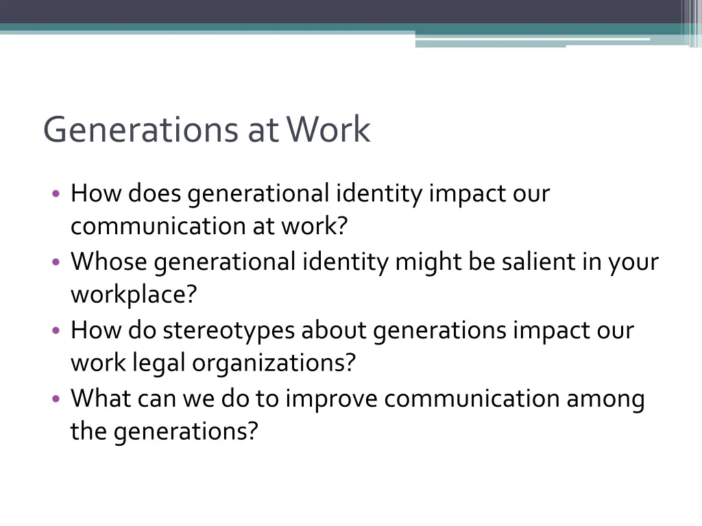 generations at work