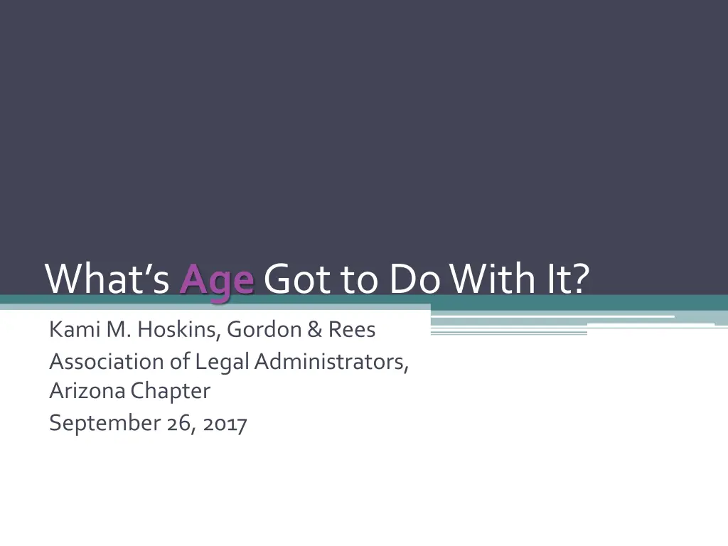 what s age got to do with it