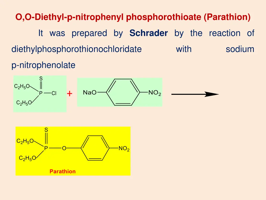o o diethyl p nitrophenyl phosphorothioate