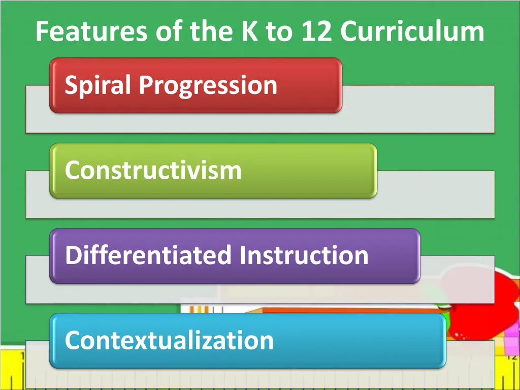 features of the k to 12 curriculum
