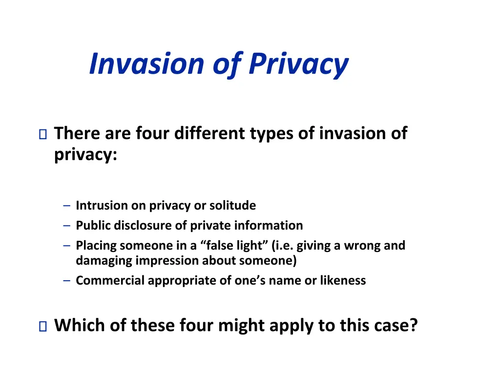 invasion of privacy
