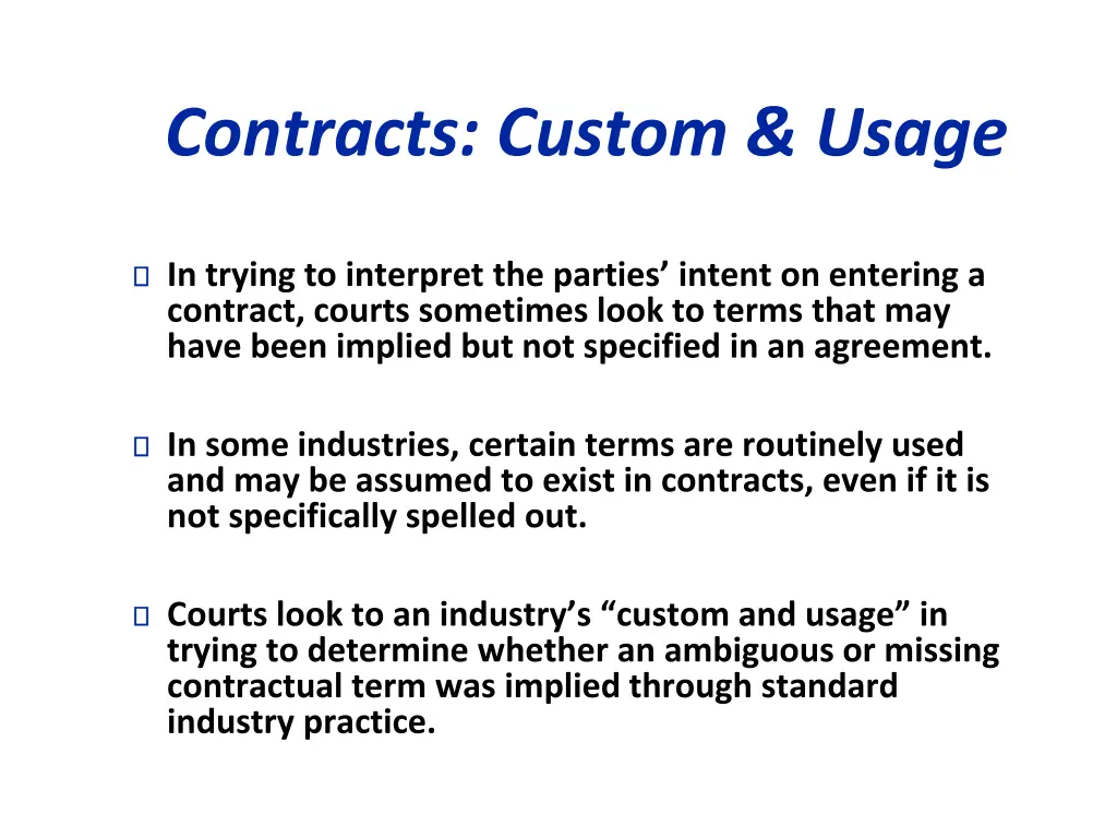 contracts custom usage