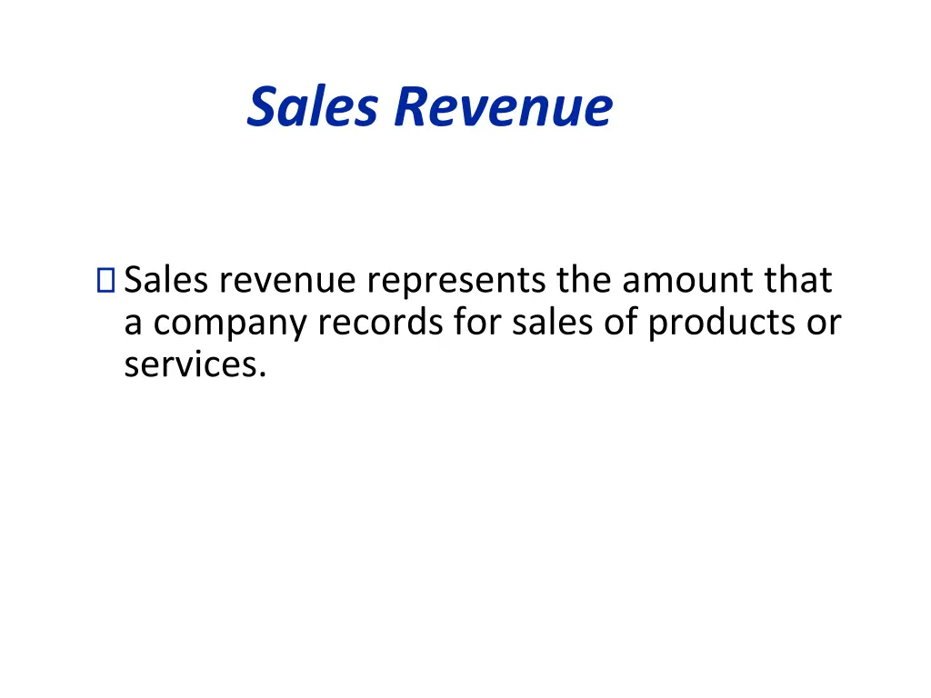 sales revenue