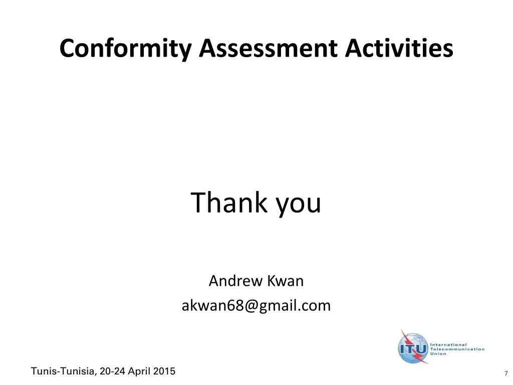conformity assessment activities 1
