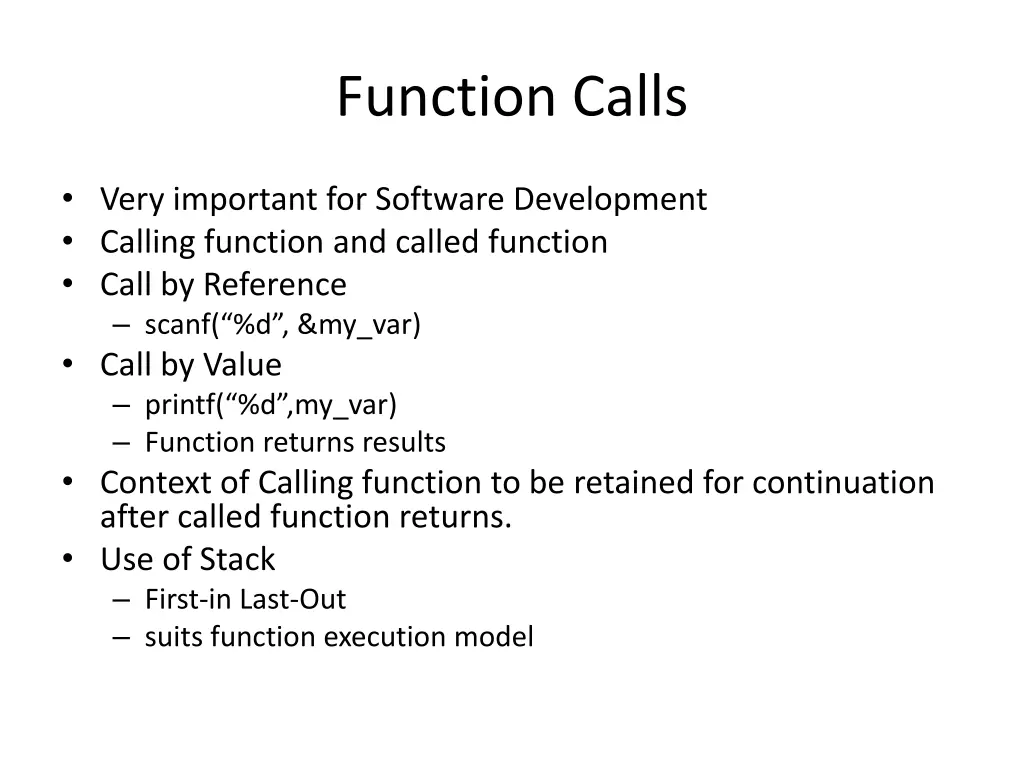 function calls