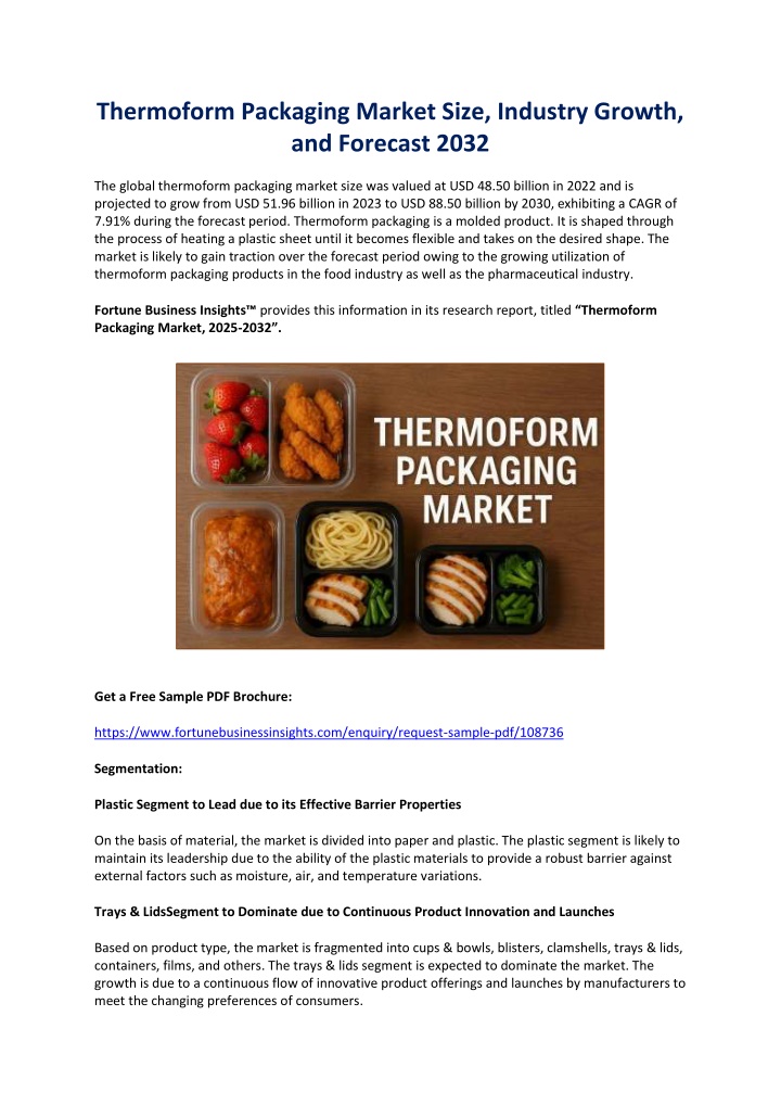 thermoform packaging market size industry growth
