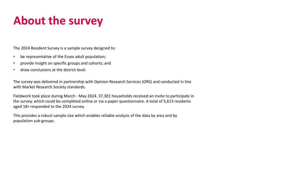 about the survey