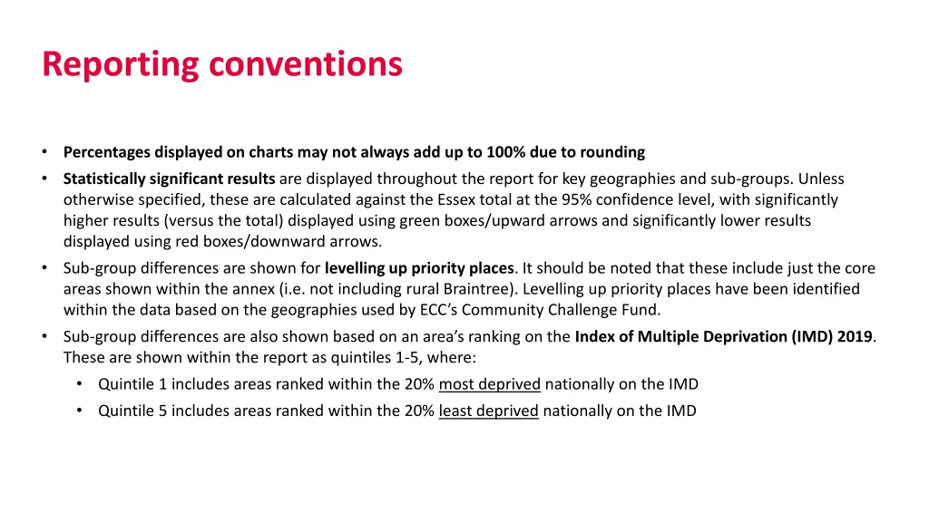 reporting conventions