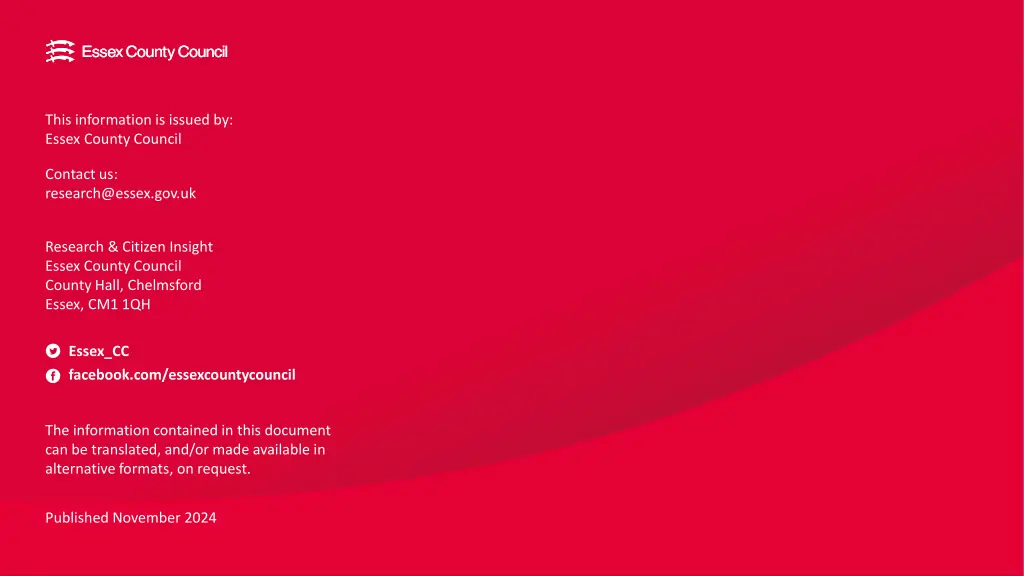 this information is issued by essex county council