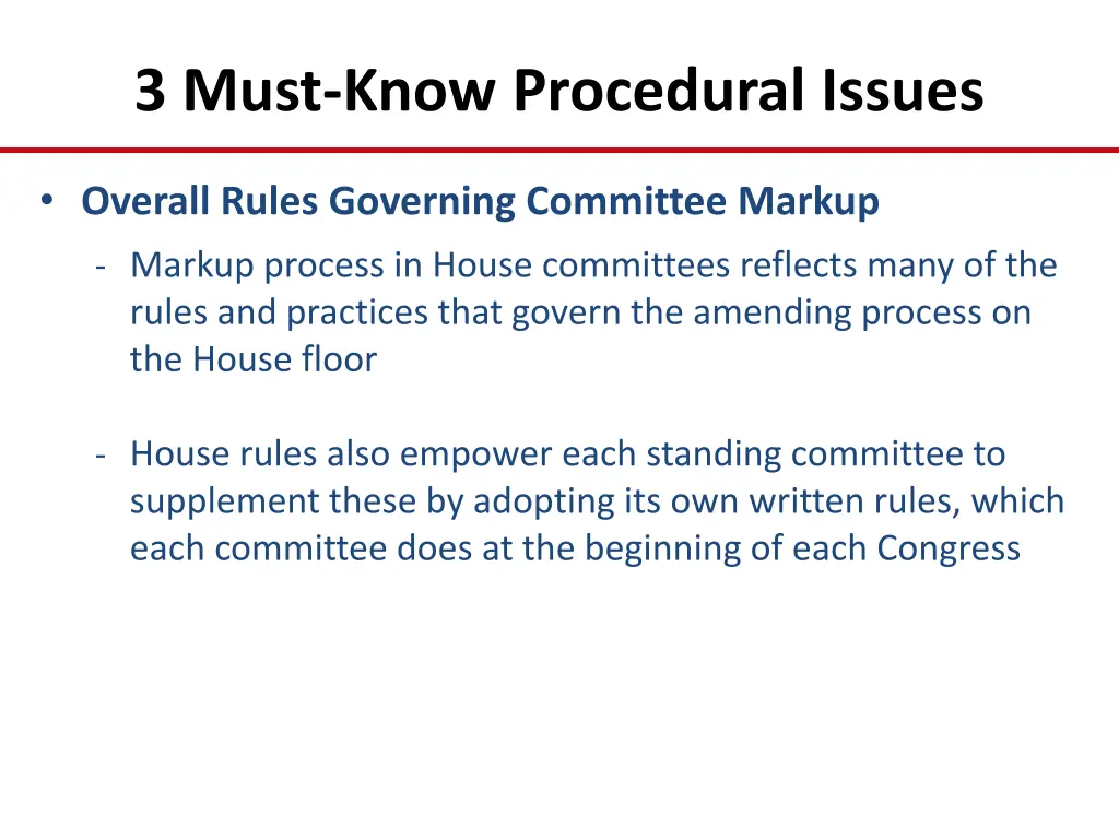 3 must know procedural issues