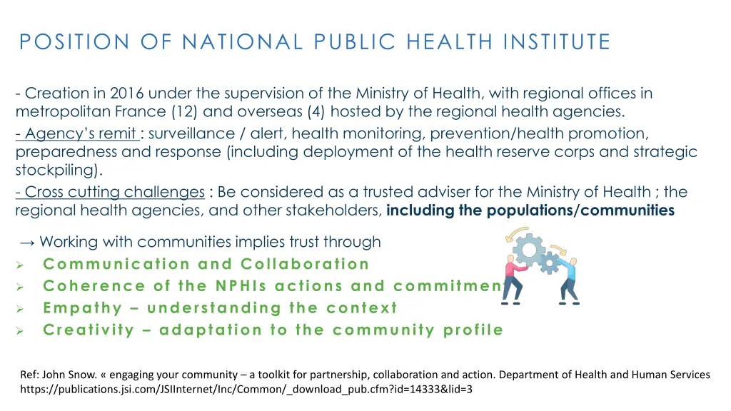 position of national public health institute