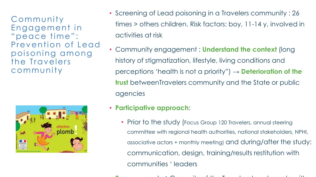 screening of lead poisoning in a travelers