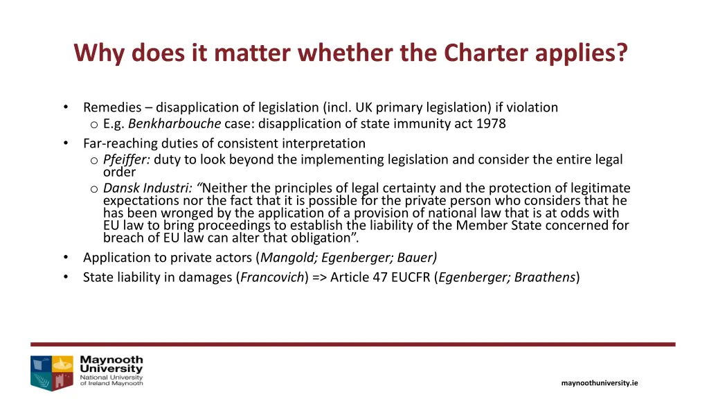why does it matter whether the charter applies