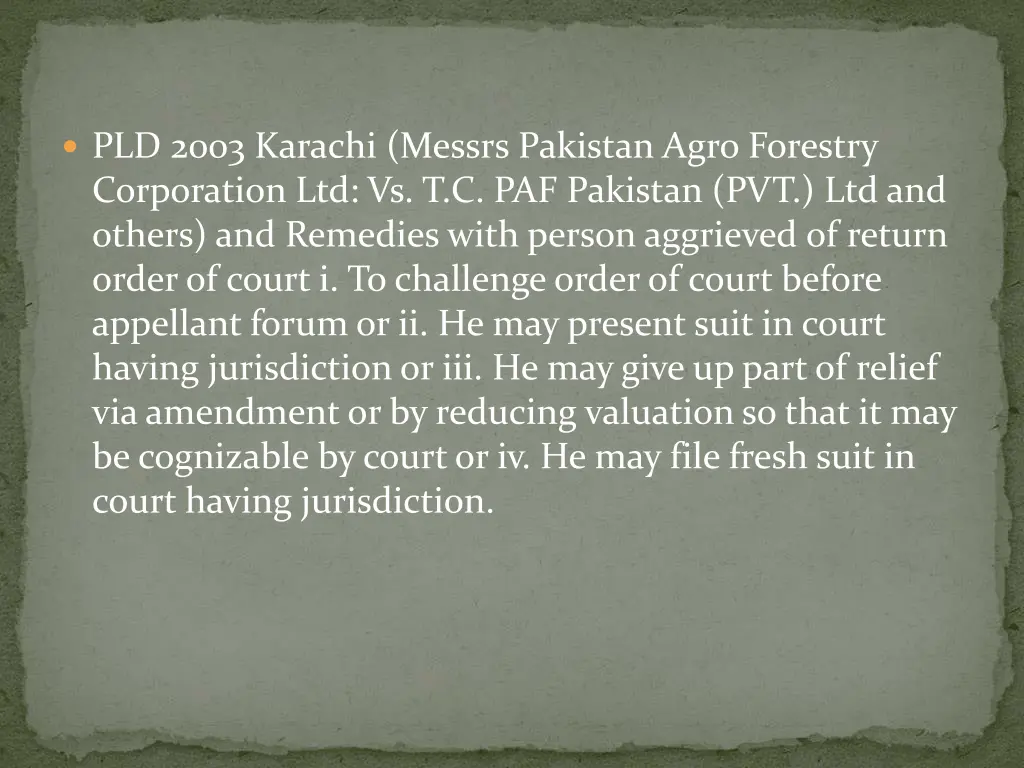 pld 2003 karachi messrs pakistan agro forestry