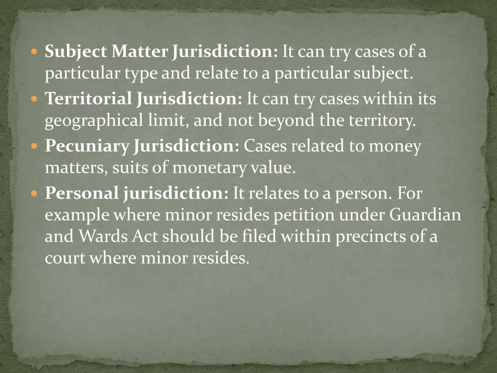 subject matter jurisdiction it can try cases