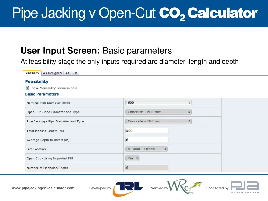 pipe jacking v open cut co 2 calculator 15