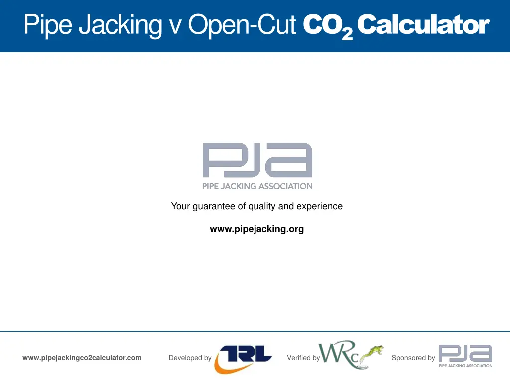pipe jacking v open cut co 2 calculator 21