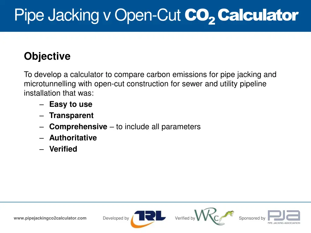 pipe jacking v open cut co 2 calculator 5