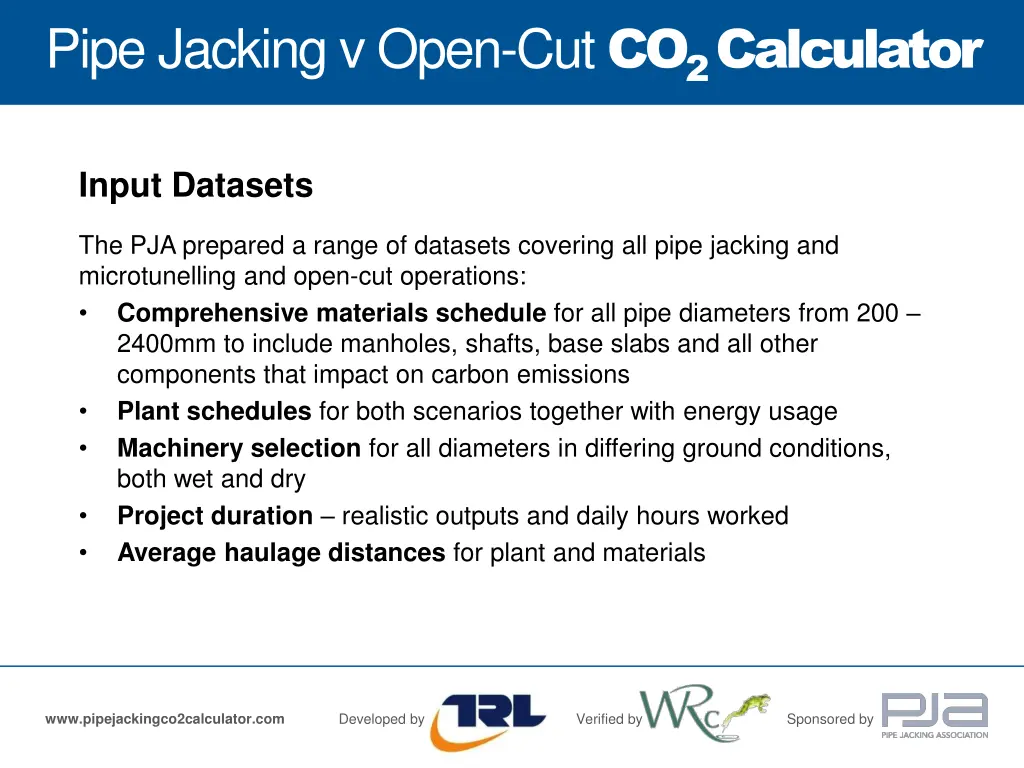 pipe jacking v open cut co 2 calculator 6
