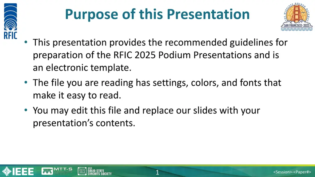 purpose of this presentation