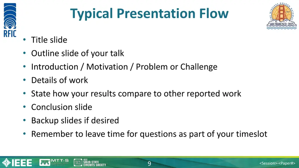 typical presentation flow