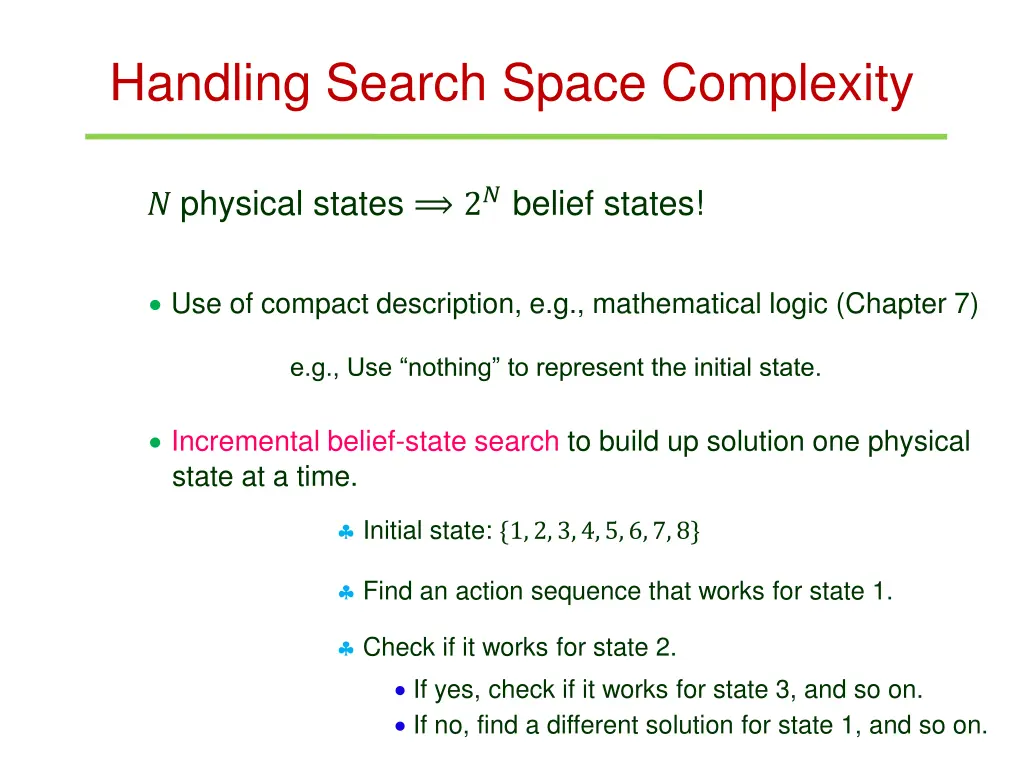 handling search space complexity