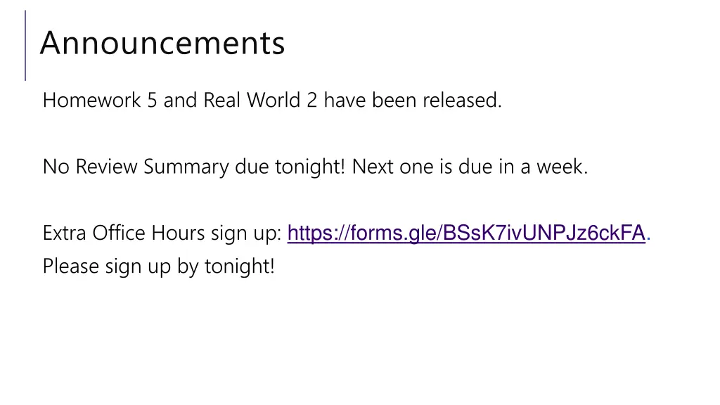 announcements