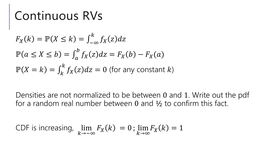 continuous rvs