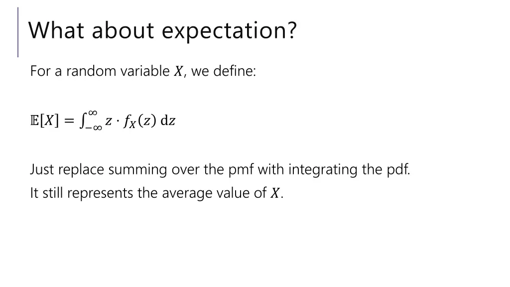 what about expectation