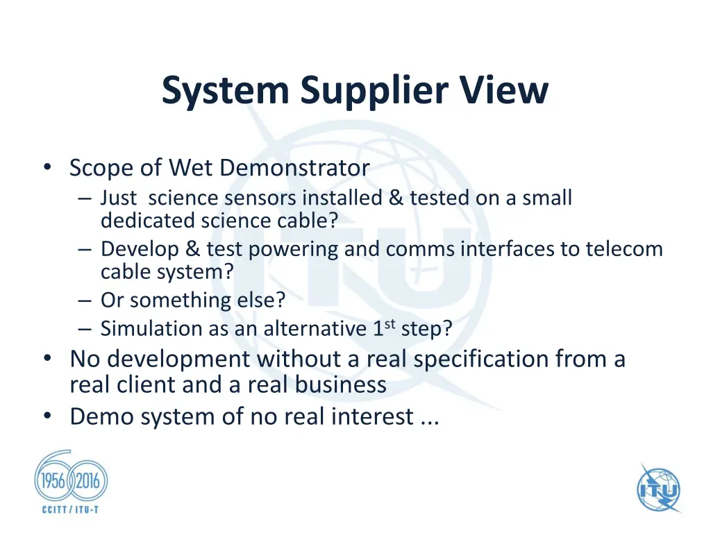 system supplier view