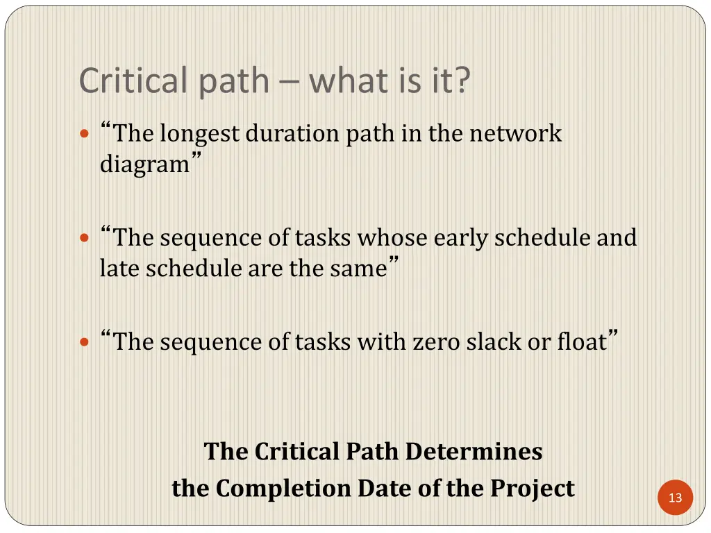 critical path what is it