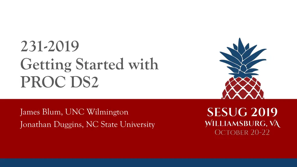 231 2019 getting started with proc ds2