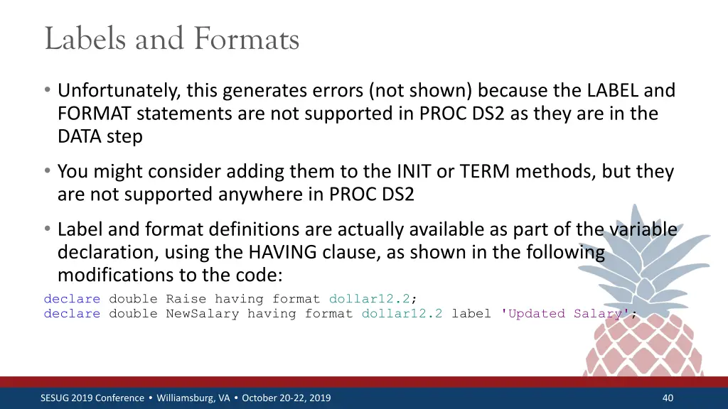 labels and formats 1