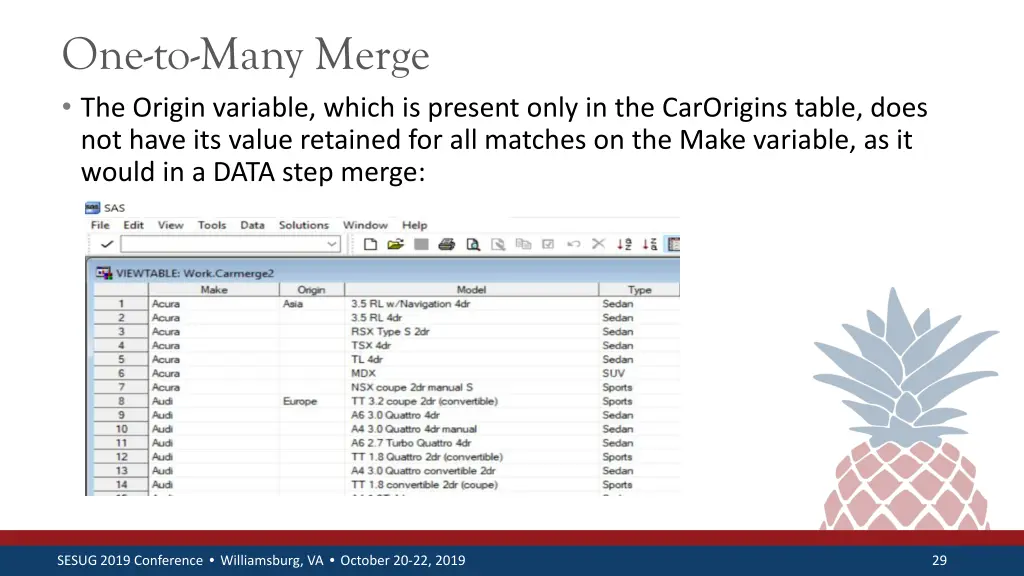 one to many merge the origin variable which