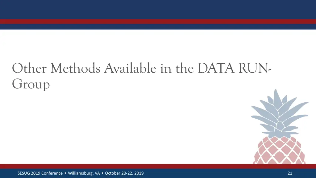 other methods available in the data run group