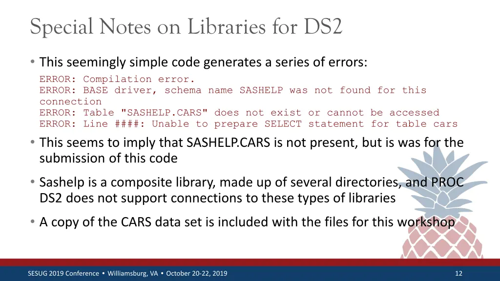 special notes on libraries for ds2