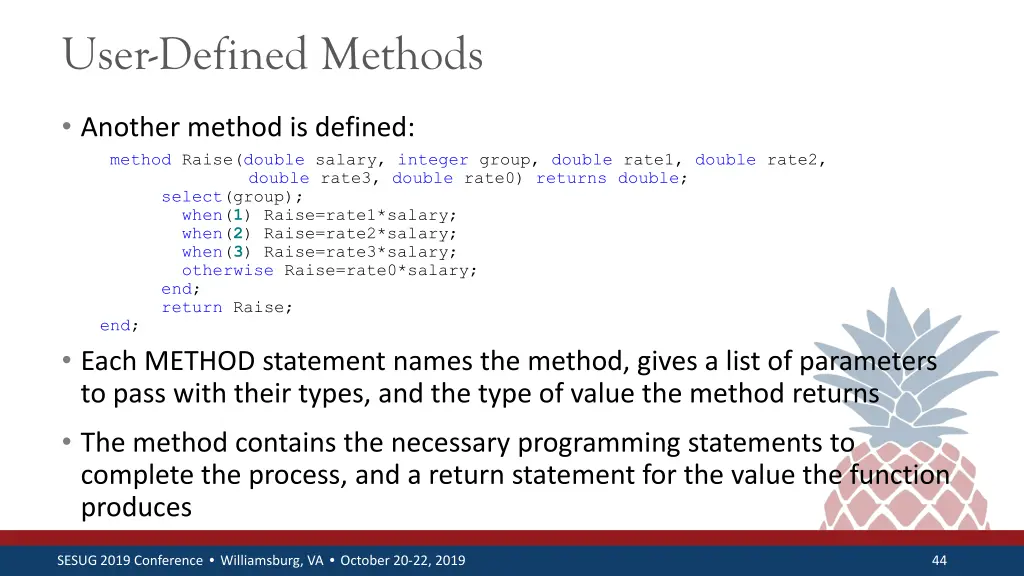 user defined methods 3