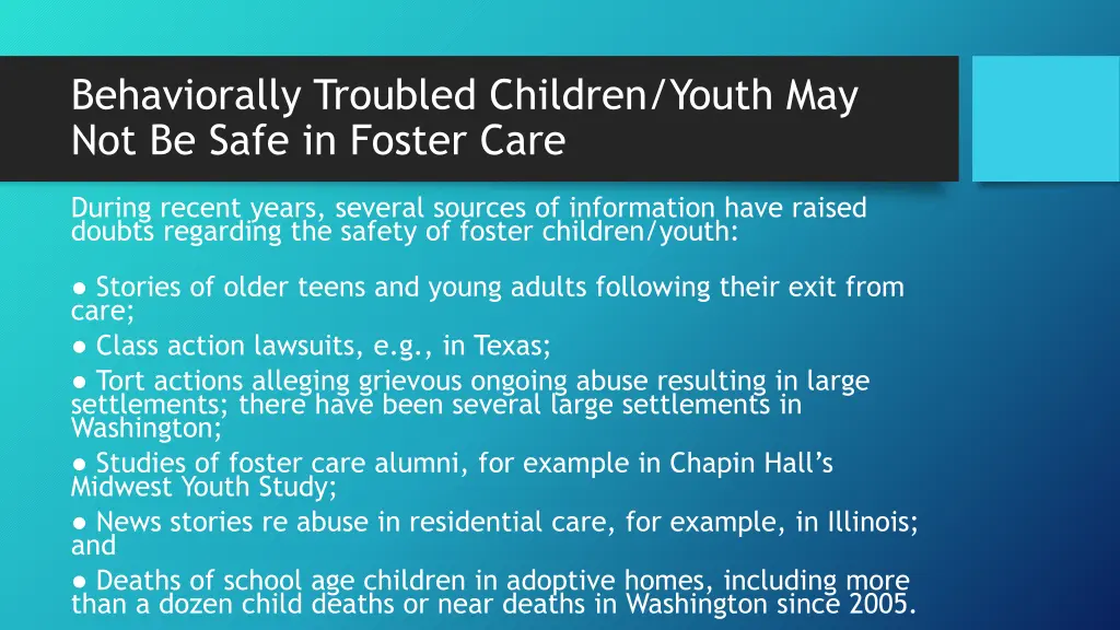 behaviorally troubled children youth