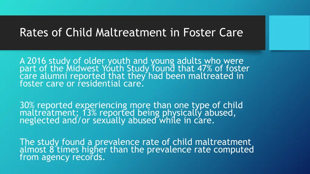 rates of child maltreatment in foster care