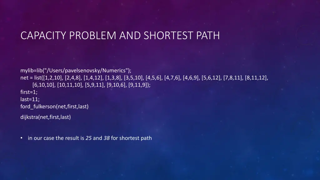 capacity problem and shortest path