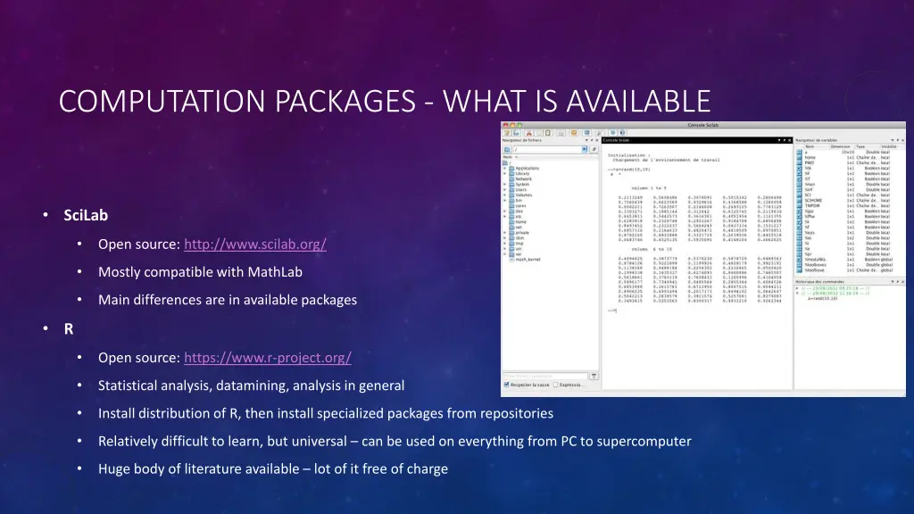 computation packages what is available