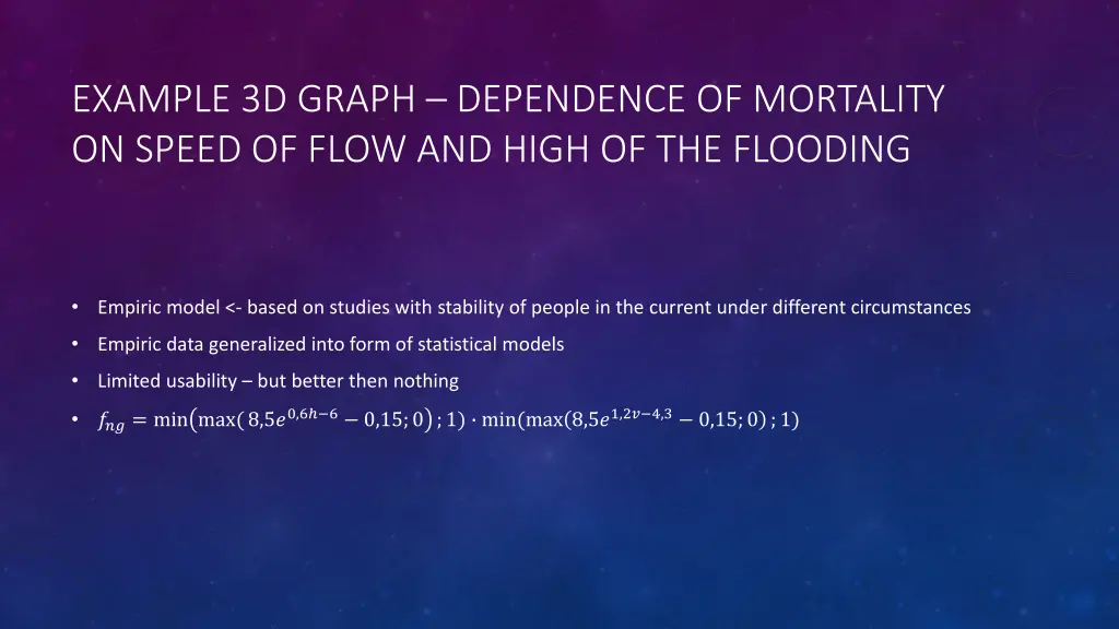 example 3d graph dependence of mortality on speed